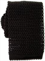 KJ Beckett Black Knitted Silk Tie by