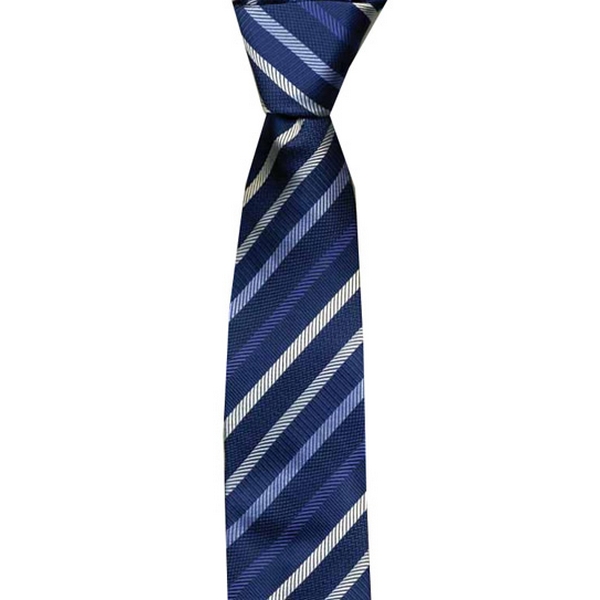 KJ Beckett Blue Multi Stripe Skinny Tie by