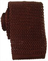 KJ Beckett Brown Knitted Silk Tie by