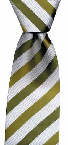 KJ Beckett Green Striped Silk Tie by