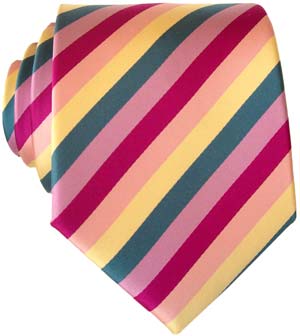 KJ Beckett Multi-colour Striped Silk Tie by