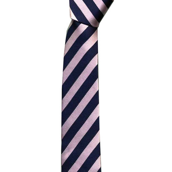 KJ Beckett Navy / Lilac Stripe Skinny Tie by