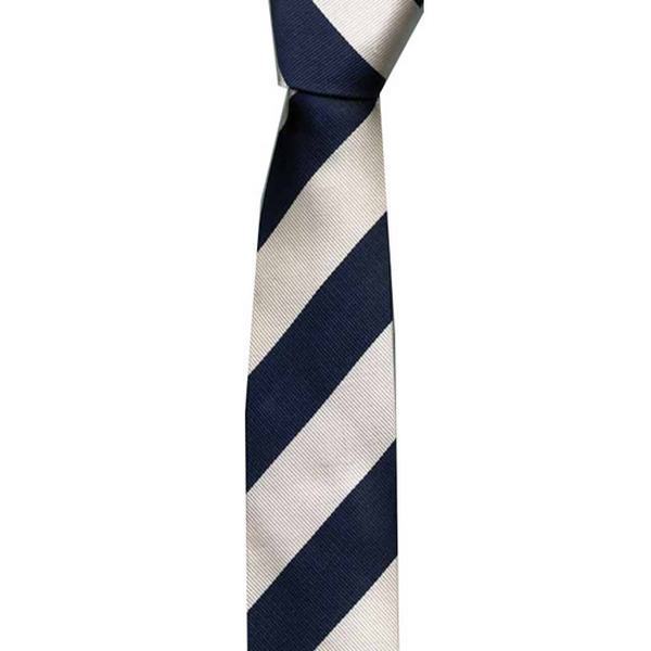 KJ Beckett Navy / White Stripe Skinny Tie by KJ Becket