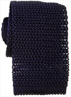 KJ Beckett Navy Blue Knitted Silk Tie by