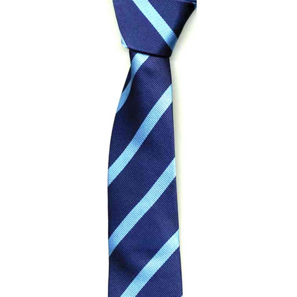 KJ Beckett Navy/ Blue Stripe Skinny Tie by