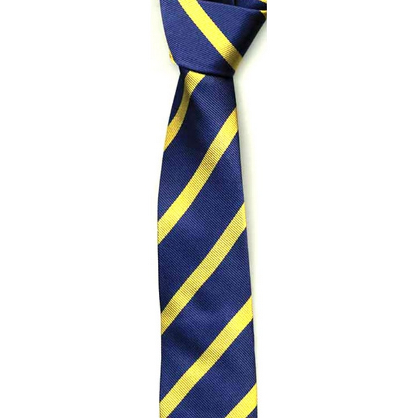 KJ Beckett Navy/ Yellow Stripe Skinny Tie by
