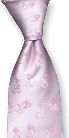 Pink Daisy Baby Satin Silk Tie by