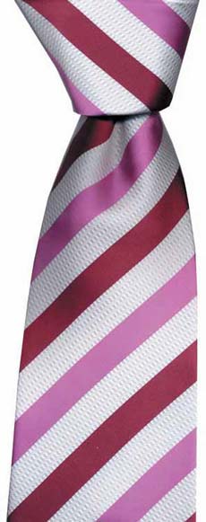 KJ Beckett Pink Striped Silk Tie by