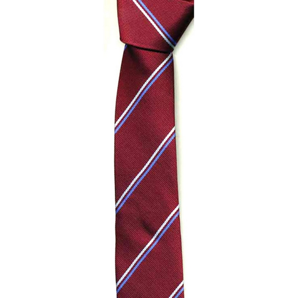 KJ Beckett Red/ Blue Stripe Skinny Tie by