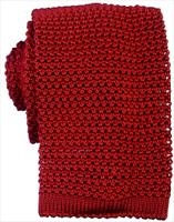 KJ Beckett Red Knitted Silk Tie by