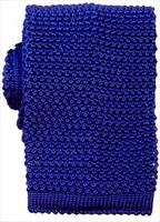 KJ Beckett Royal Blue Knitted Silk Tie by