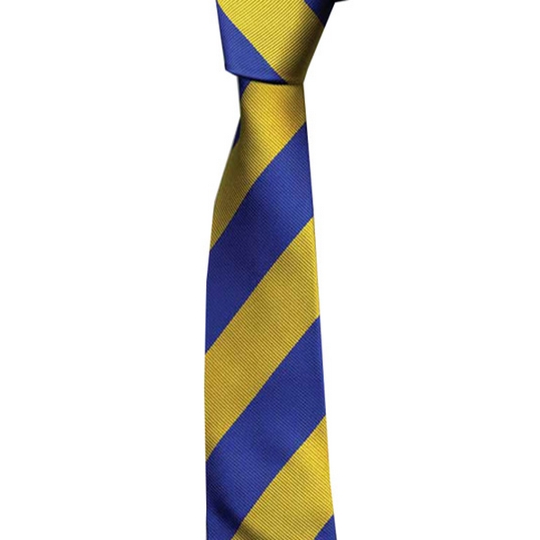 KJ Beckett Yellow / Blue Stripe Skinny Tie by