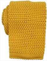 KJ Beckett Yellow Knitted Silk Tie by