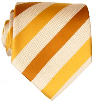 KJ Beckett Yellow Striped Silk Tie by