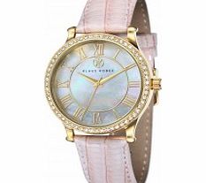 Klaus Kobec Ladies Lily Gold Plated Watch with