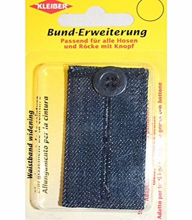 Kleiber 100 Percent Cotton Button Waist Extender for Trousers and Skirts, Light Denim
