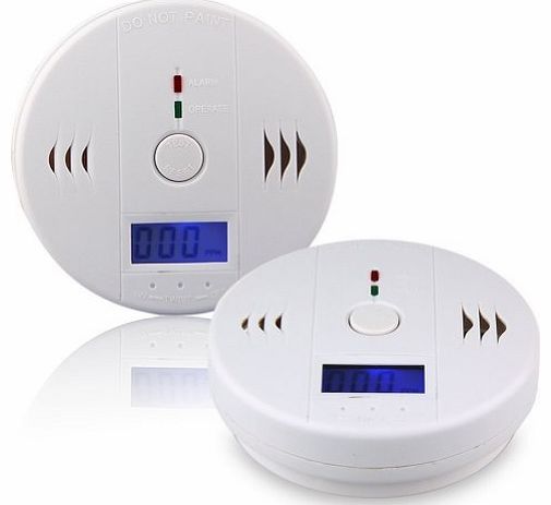 KLTMALL CO Carbon Monoxide Poisoning Sensor LCD Monitor Alarm Detector (2Pcs)