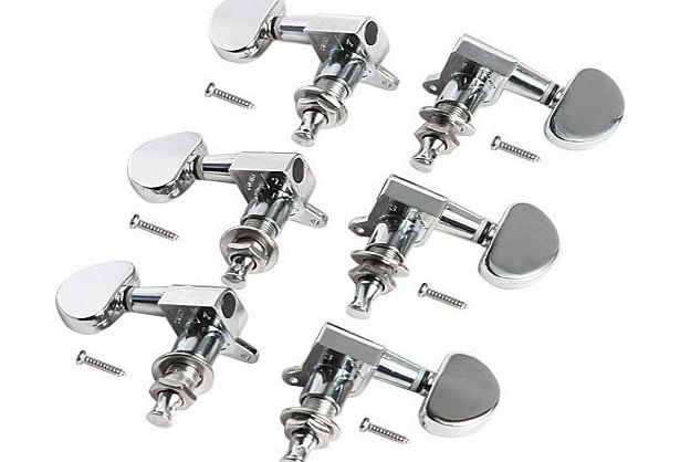 Kmise 3L3R Acoustic Guitar Tuning Pegs Machine Head Tuners Chrome Guitar Parts