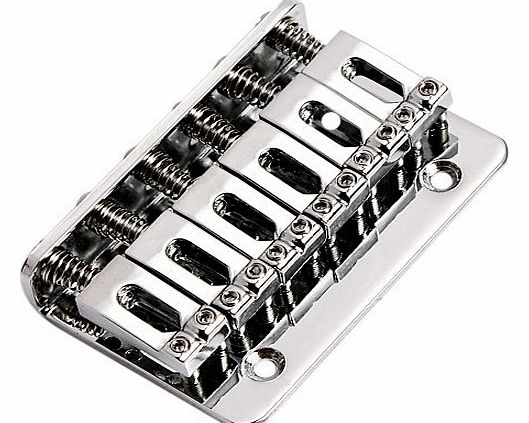 Kmise High Quality 6 Saddle Hardtail Bridge Top Load 65mm Chrome Guitar Parts