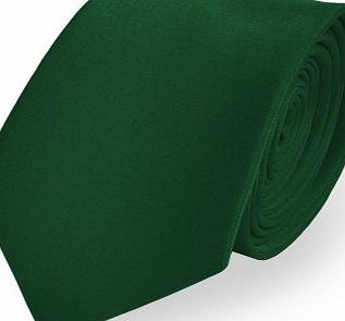Knight - Premium Satin Skinny Tie, Slim Tie, Narrow Tie - Over 30 Colours to Choose From (Evergreen)