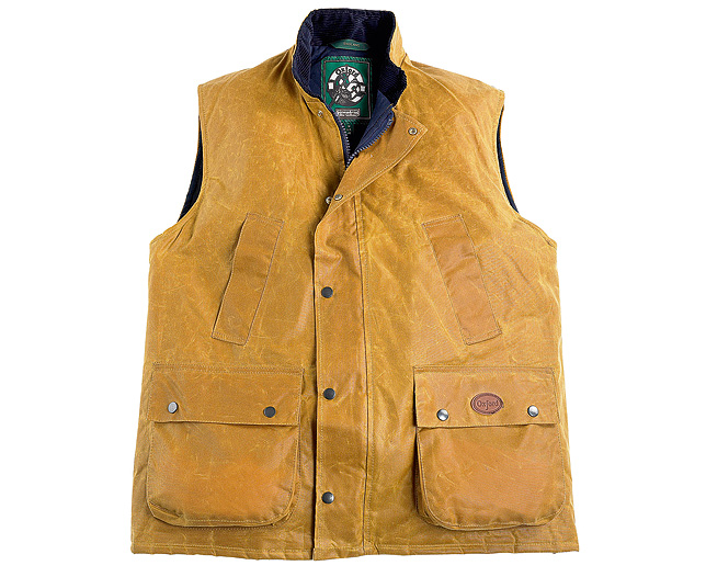 knightsbridge Men` Waxed Gilet - Gold - Medium (40 inch chest)