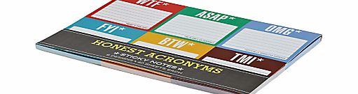 Knock Knock Honest Acronyms Sticky Notes, Pack