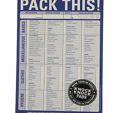 Knock Knock Pack This Notepad, Blue