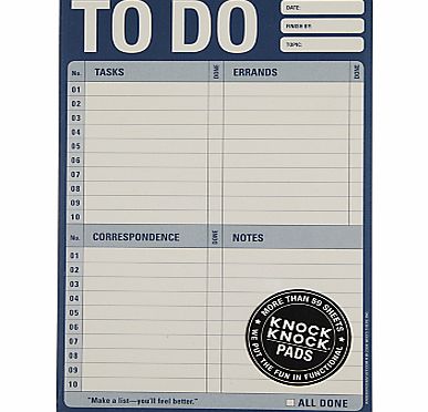 Knock Knock To Do List Notepad, Blue