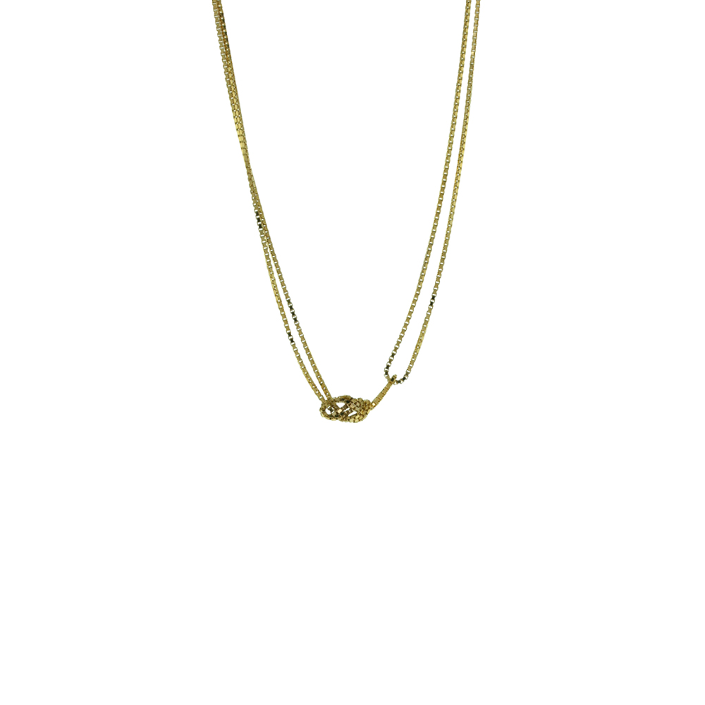 Knot and Loop Necklace - Yellow Gold