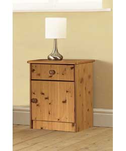 Kobe Bedside Chest with 1 Door and 1 Drawer - Pine