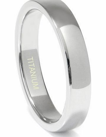 Kobelle Titanium 4MM High Polish Plain Dome Wedding Band Ring w/ FREE gift box Sz 9.5 - UK Size: S
