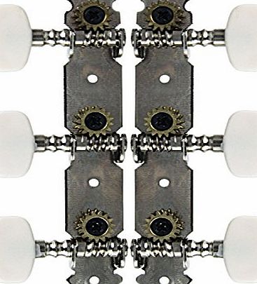 Kobwa TM) 2Pcs Whtie Classical Right Left Guitar Tuning Pegs Machine Heads Tuners With Kobwas Keyring