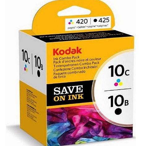 Kodak Genuine 10B/ 10C Ink Cartridge Combo Pack - Black/ Colour (425/ 420 Pages)