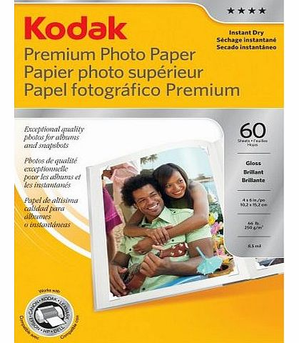 Premium Photo Paper, Glossy, 100 x 150 mm, 60 Sheets