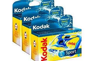Kodak Sport Waterproof Single Use Camera - 27 Exposures -PACK OF 3