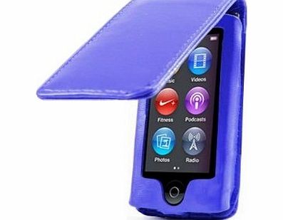 Kolay iPod Nano 7G Case - Blue Leather Flip Case Cover For Apple iPod Nano 7th Gen Generation
