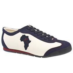 Male Sneaker Fabric Upper Fashion Trainers in White and Navy