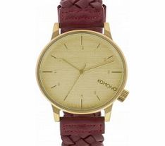 Komono Mens Winston Woven Burgundy Watch