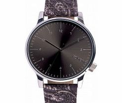 Komono Winston Print Series Black Paisley Watch