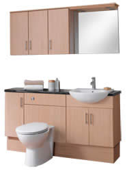 Milan Toilet and Basin Extended Oak Fitted Furniture Unit