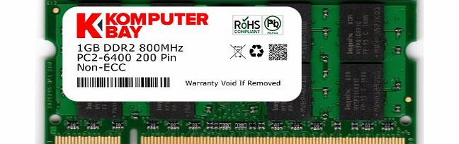 Komputerbay 1GB DDR2 800MHz PC2-6300 PC2-6400 DDR2 800 (200 PIN) SODIMM Laptop Memory