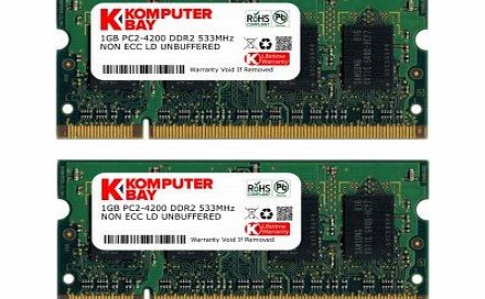 Komputerbay 2GB (2x 1GB) DDR2 533MHz PC2-4200 PC2-4300 (200 PIN) SODIMM Laptop Memory with Samsung semiconductors