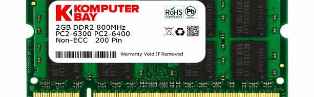 Komputerbay 2GB DDR2 800MHz PC2-6300 PC2-6400 DDR2 800 (200 PIN) SODIMM Laptop Memory