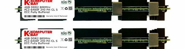 Komputerbay 8GB (2x 4GB) DDR2 PC2-6400F 800MHz ECC Fully Buffered FB-DIMM (240 PIN) 8 GB w/ Heatspreaders for Apple computers