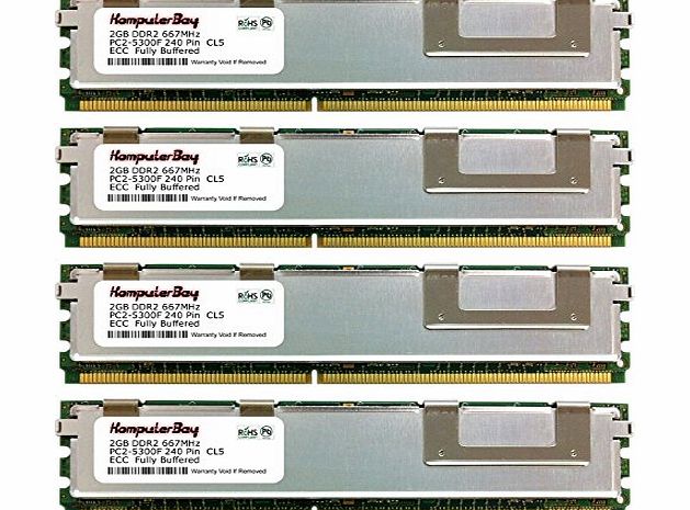 Komputerbay 8GB Kit (4x2GB) Fully Buffered Memory Ram for COMPAQ and HEWLETT PACKARD Servers and Workstations. Compaq ProLiant BL20p G4 BL460c G5 BL480c 492327-B21 BL680c G5 449316-B21 DL140 G3 DL160