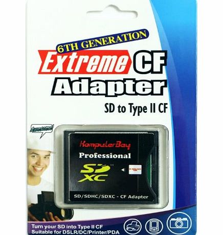 Komputerbay SD / SDHC / MMC Card to Compact Flash Type II High Speed Adapter