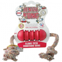 Kong Dental Kong With Rope Red 3.25 - Small