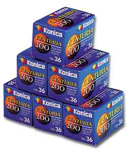 Konica Centuria 200 Film 36 Exposure - Pack of 6
