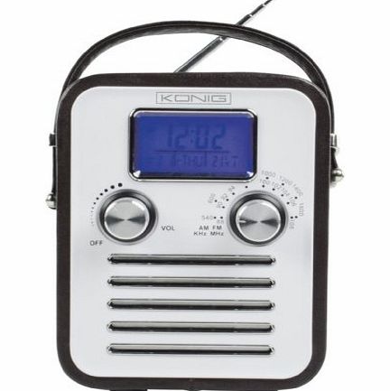 AM/FM Radio LCD Clock/Temperature Display with MP3 iPod Connection - Brown