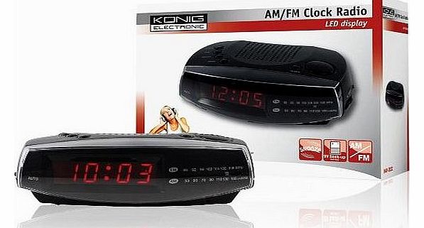 Konig Clock Radio with Red Display
